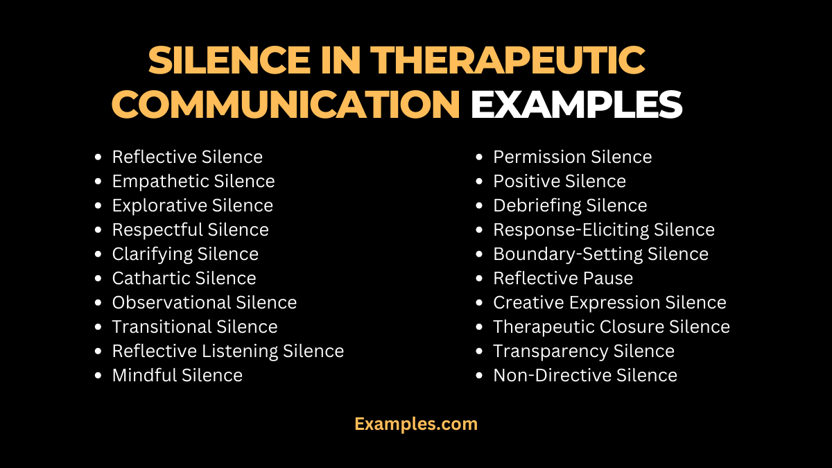 Silence in Therapeutic Communication Examples