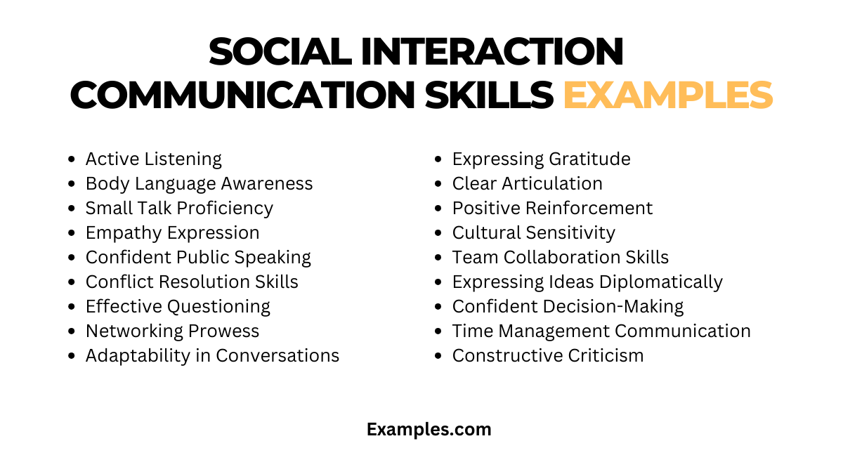 social interaction communication skills examples