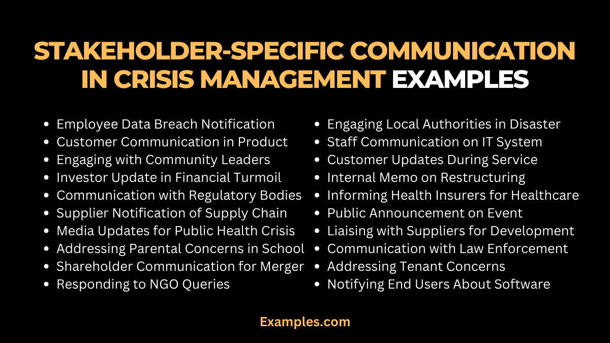 stakeholder specific communication in crisis management examples