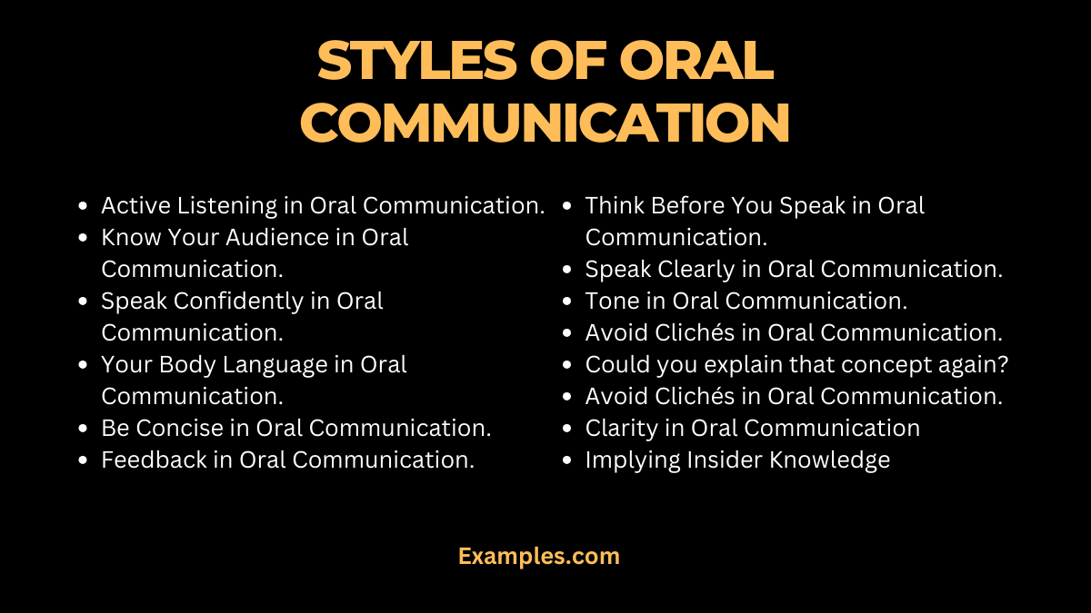 styles of oral communicationsss