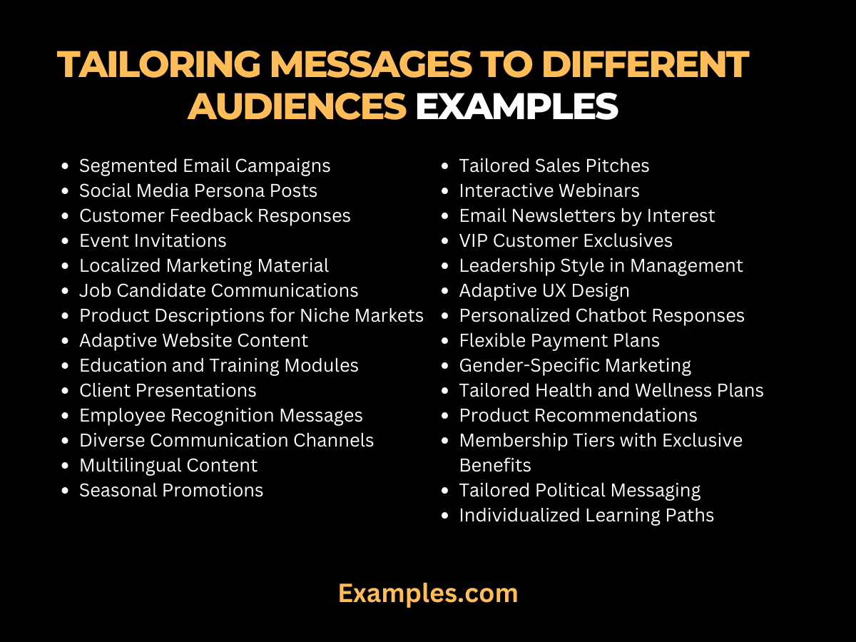 tailoring messages to different audiences examples 