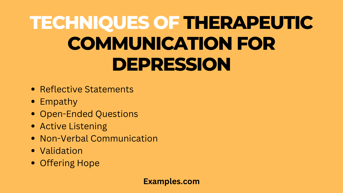 techniques of therapeutic communication for depression