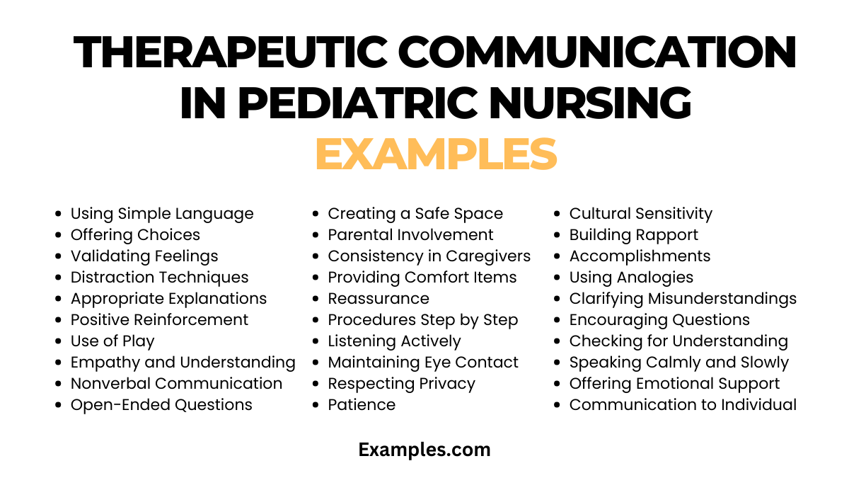 therapeutic communication in pediatric nursing examples