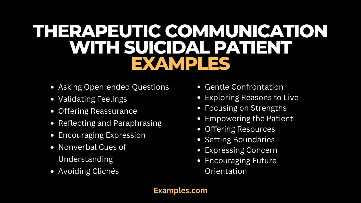 therapeutic communication with suicidal patient examples