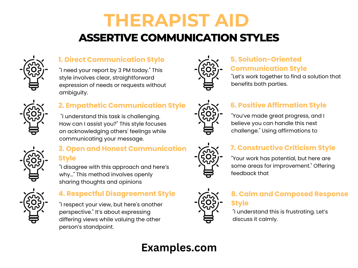 therapist aid assertive communication styles