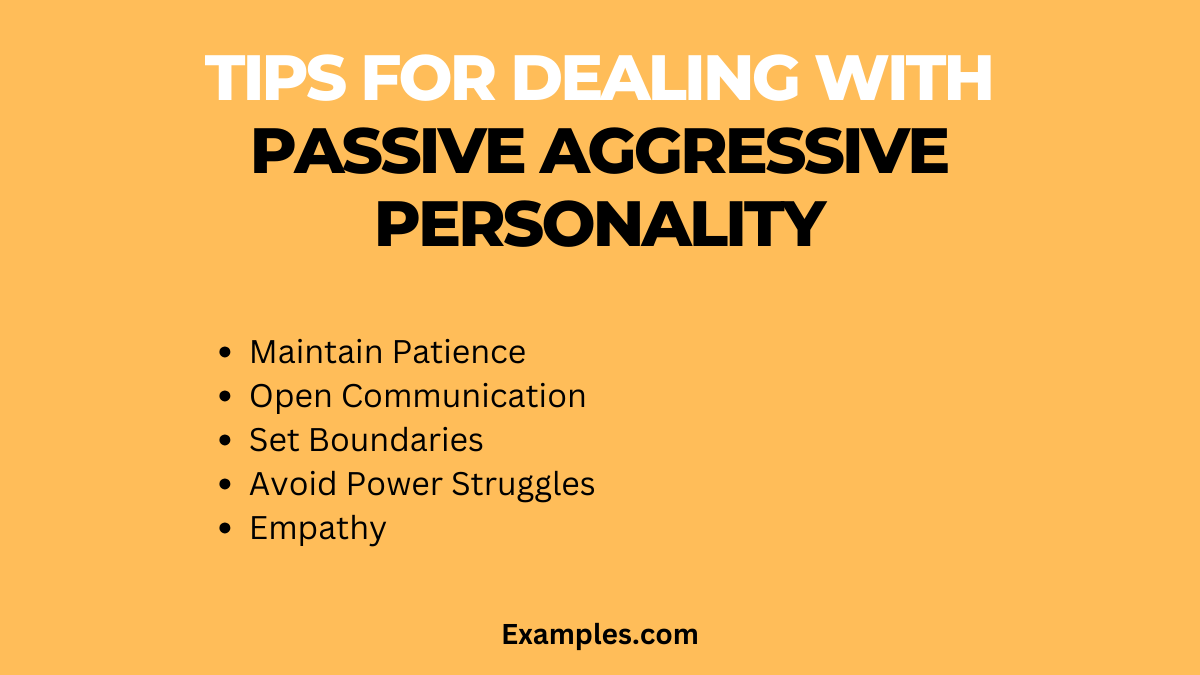 tips for dealing with passive aggressive personality