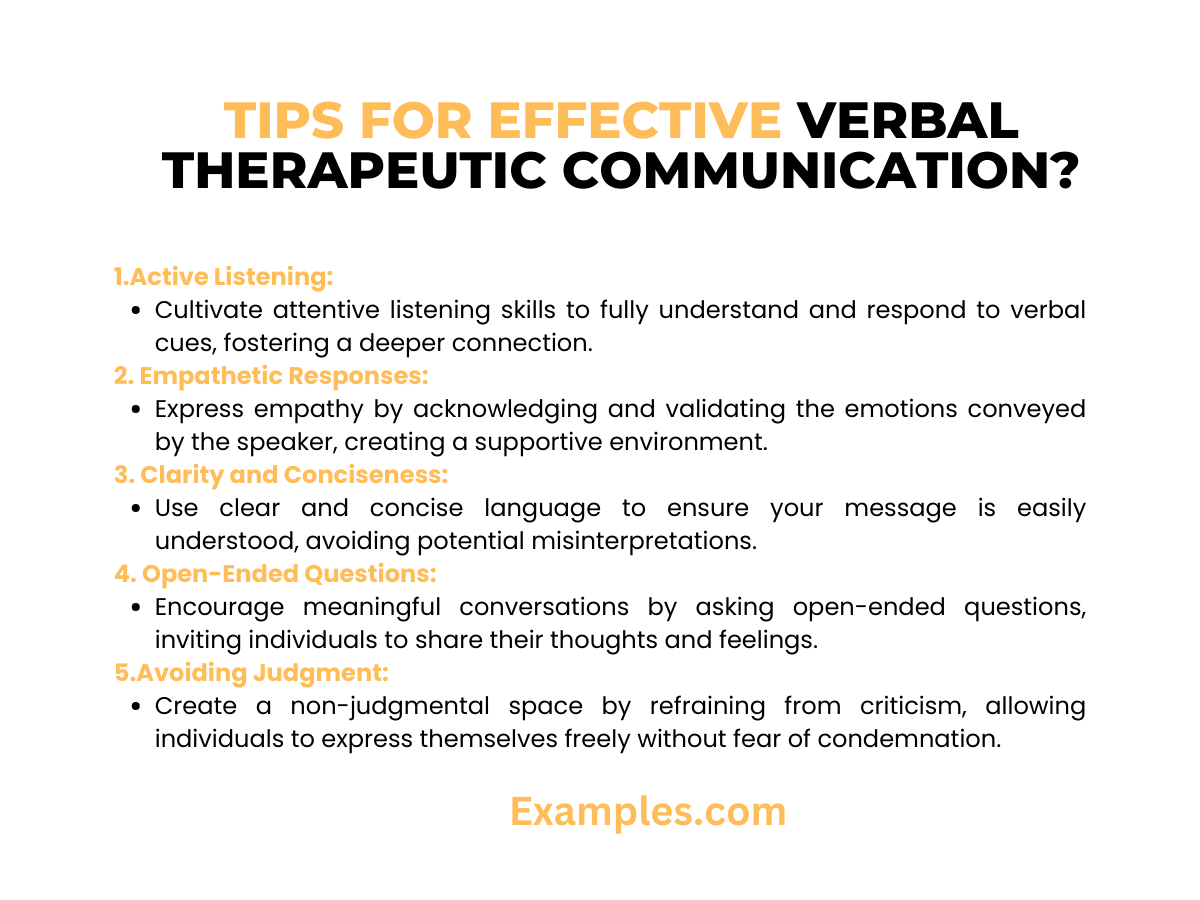 tips for effective verbal therapeutic communication