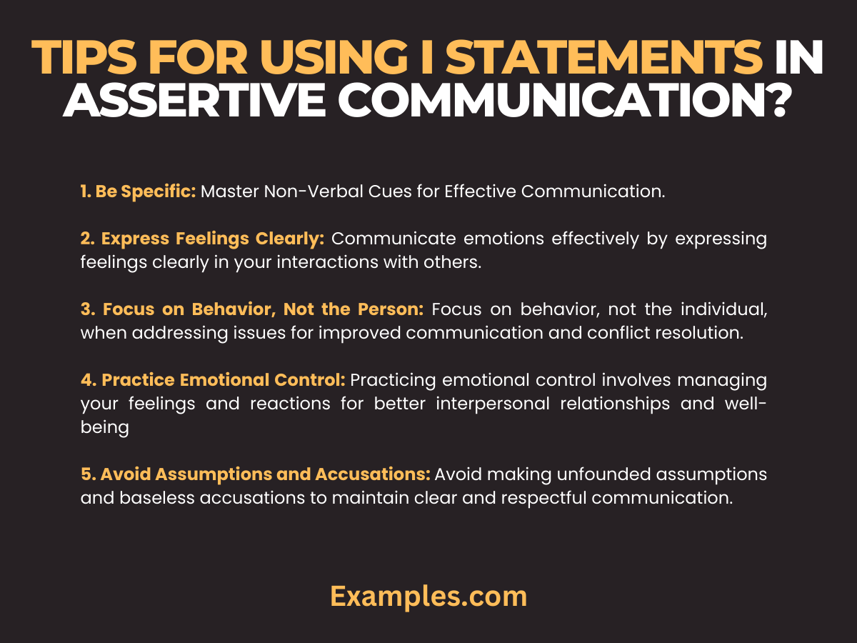 tips for using i statements in assertive communication