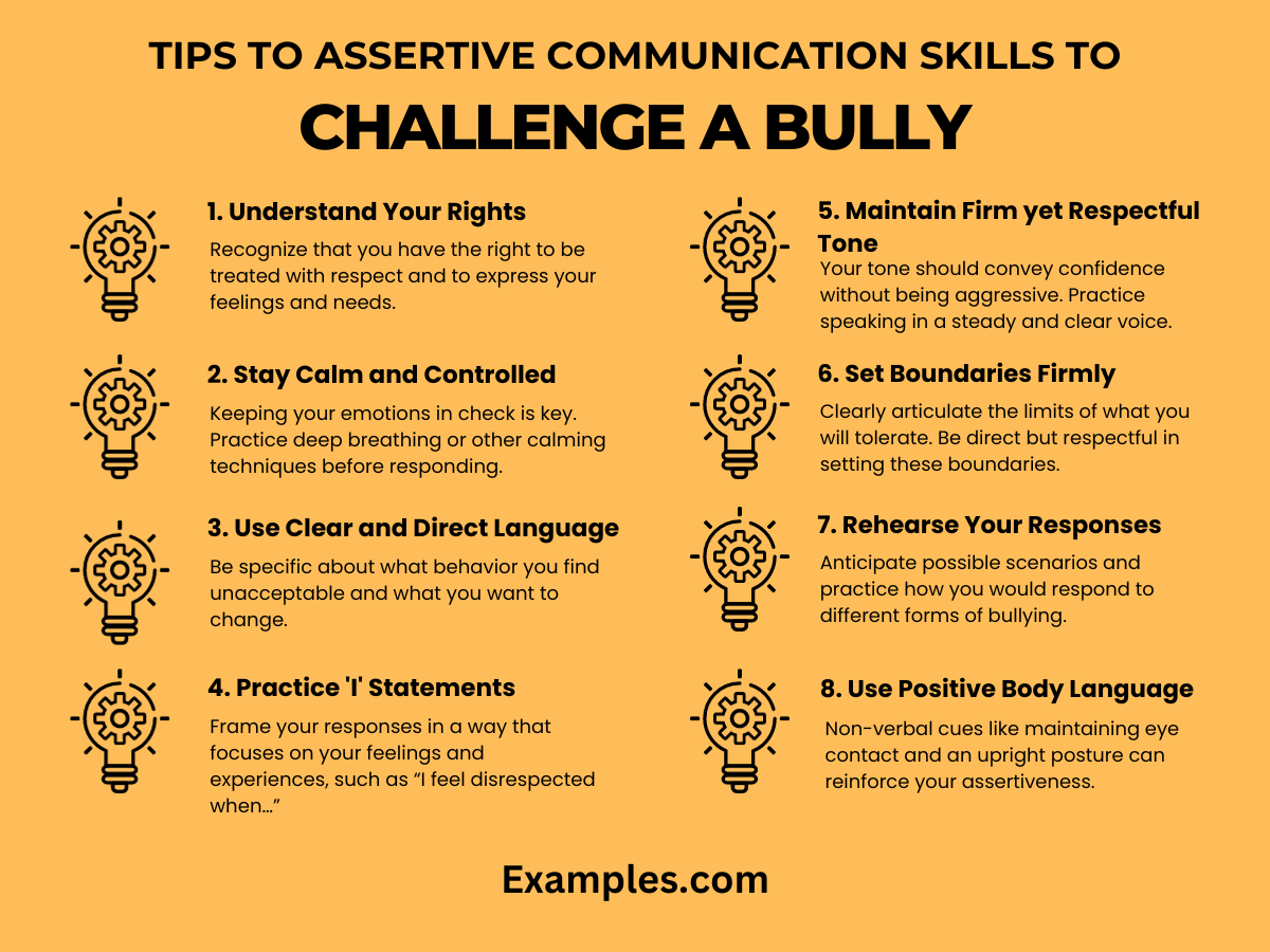 tips to assertive communication skills to challenge a bully