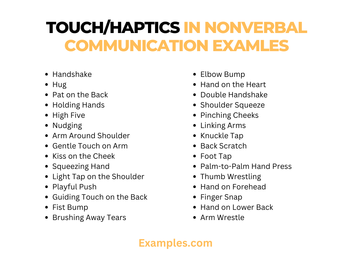 touchhaptics in nonverbal communication exampless