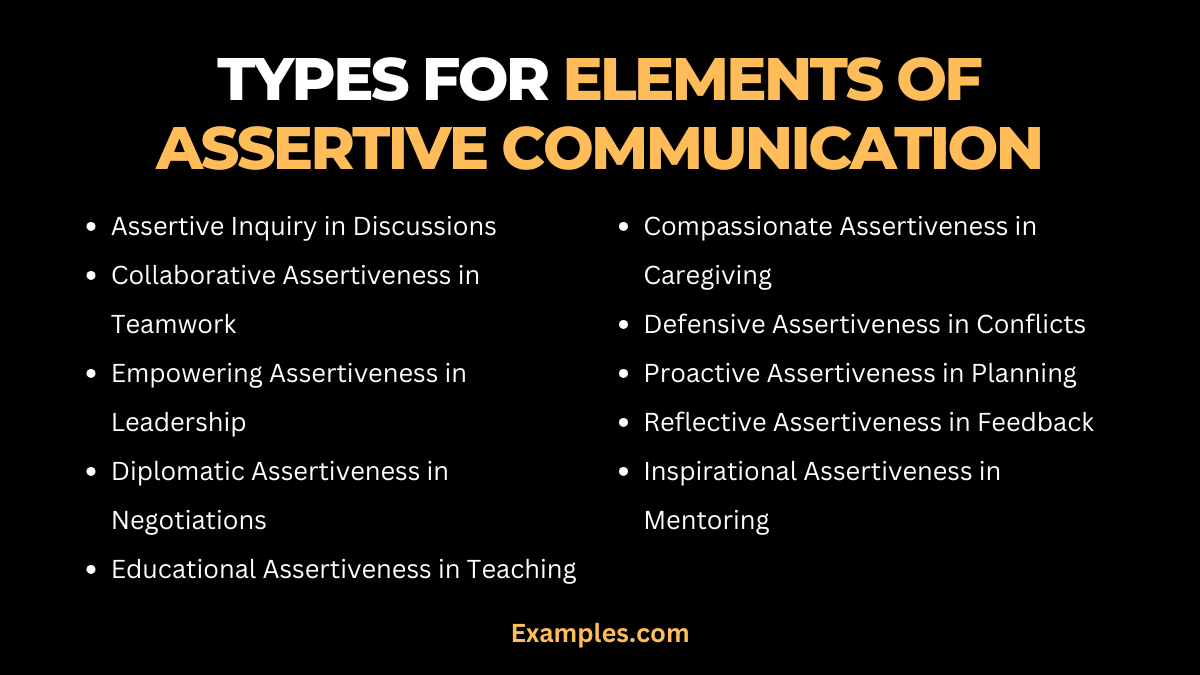 types for elements of assertive communication