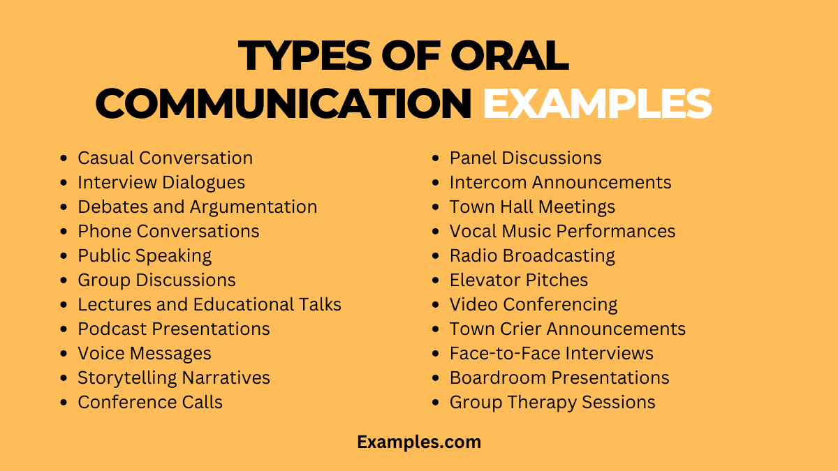 types of oral communication example