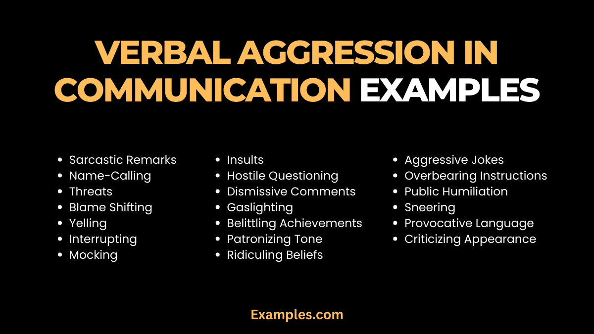 verbal aggression in communication examples