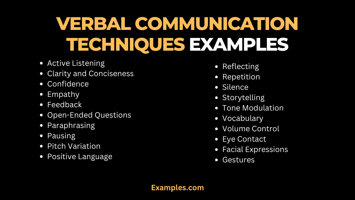 verbal communication techniques examples