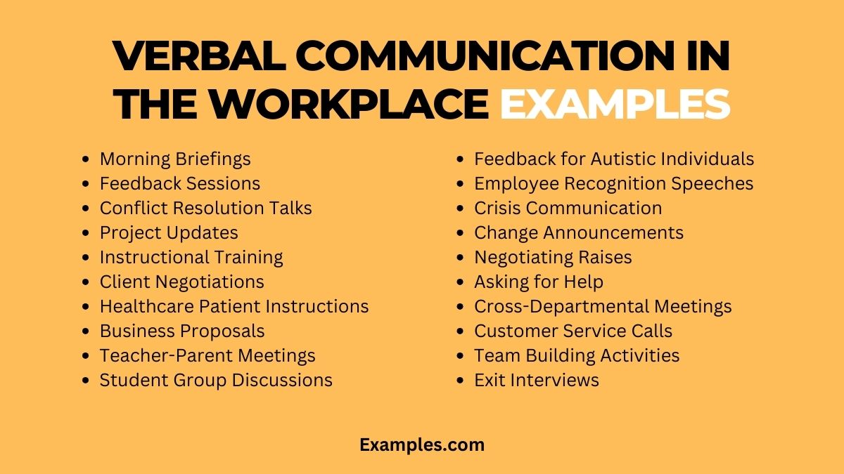 Verbal Communication In The Workplace Examples