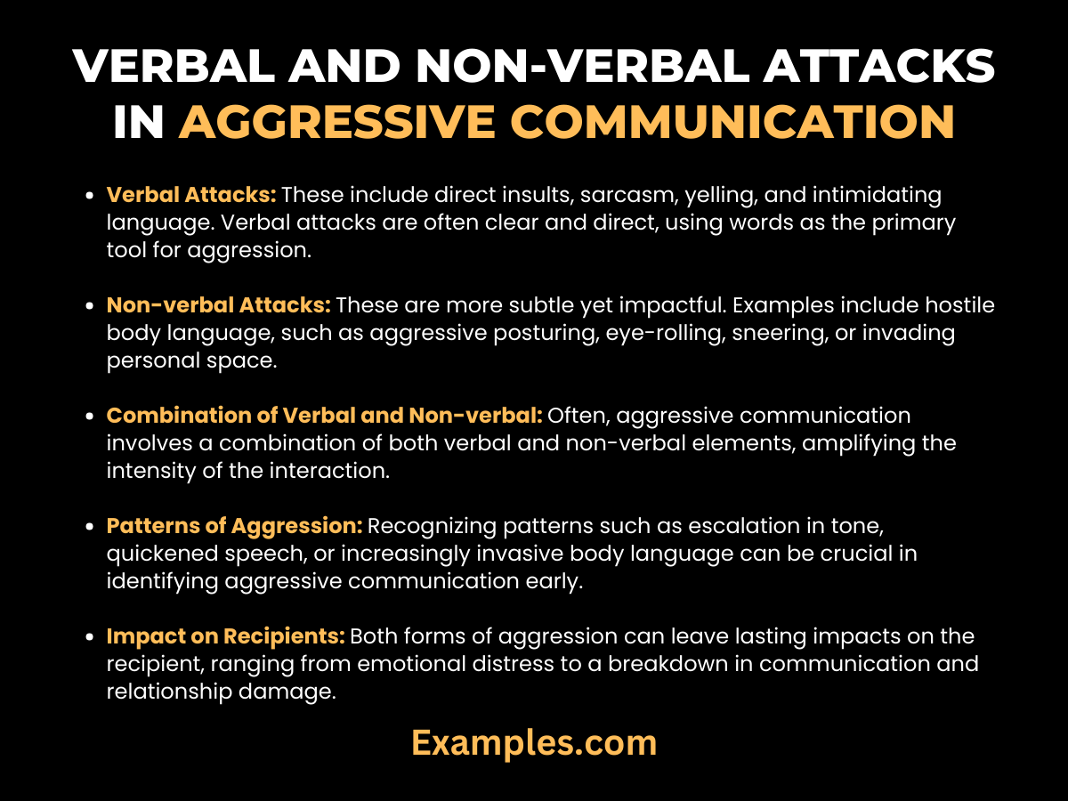 verbal and non verbal attacks in aggressive communication