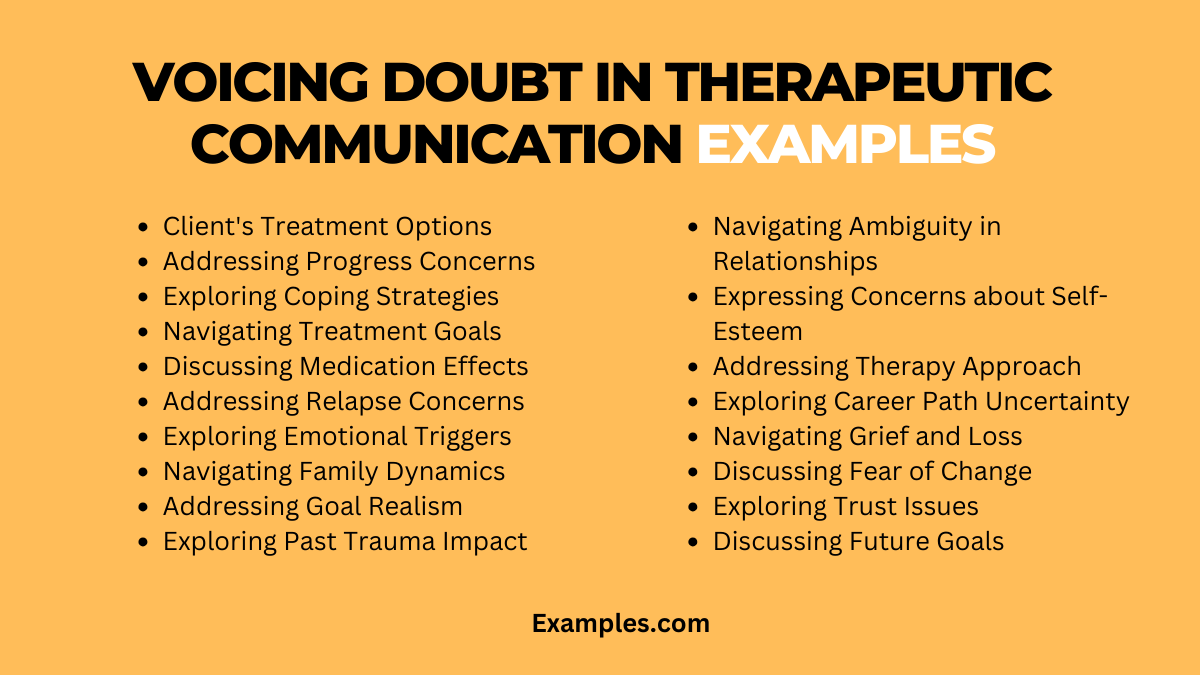 voicing doubt in therapeutic communication examples