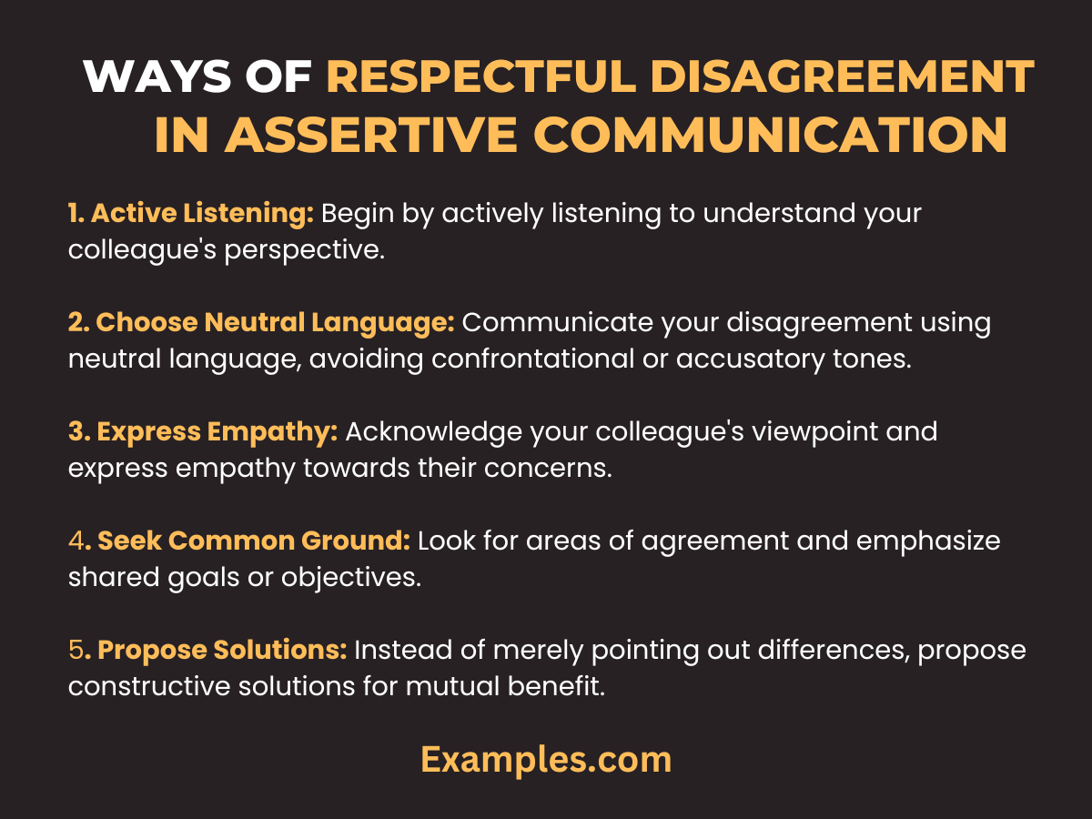 ways of respectful disagreement in assertive communications