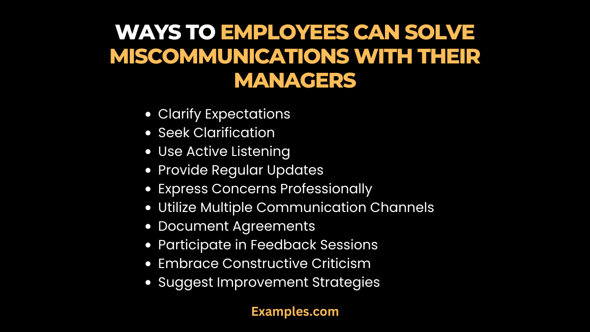 ways to employees can solve miscommunications with their managers