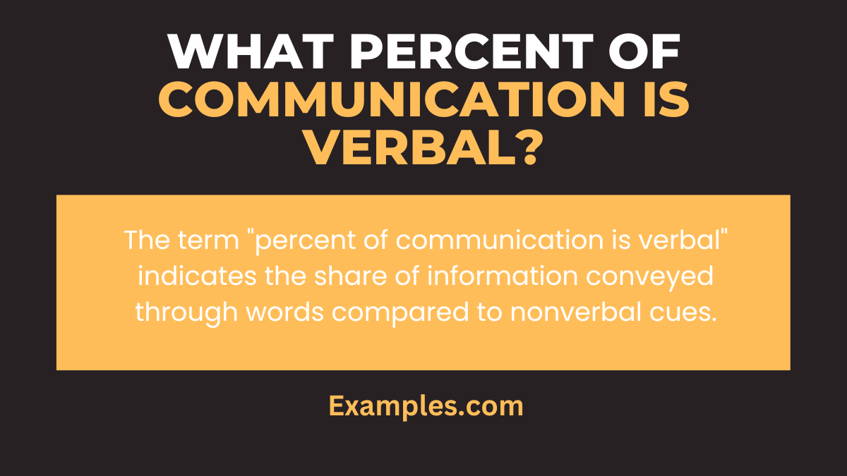 What Percent of Communication is Verbal Examples