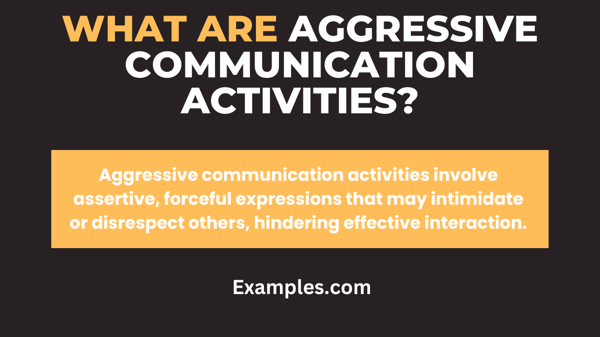 what are aggressive communication activities