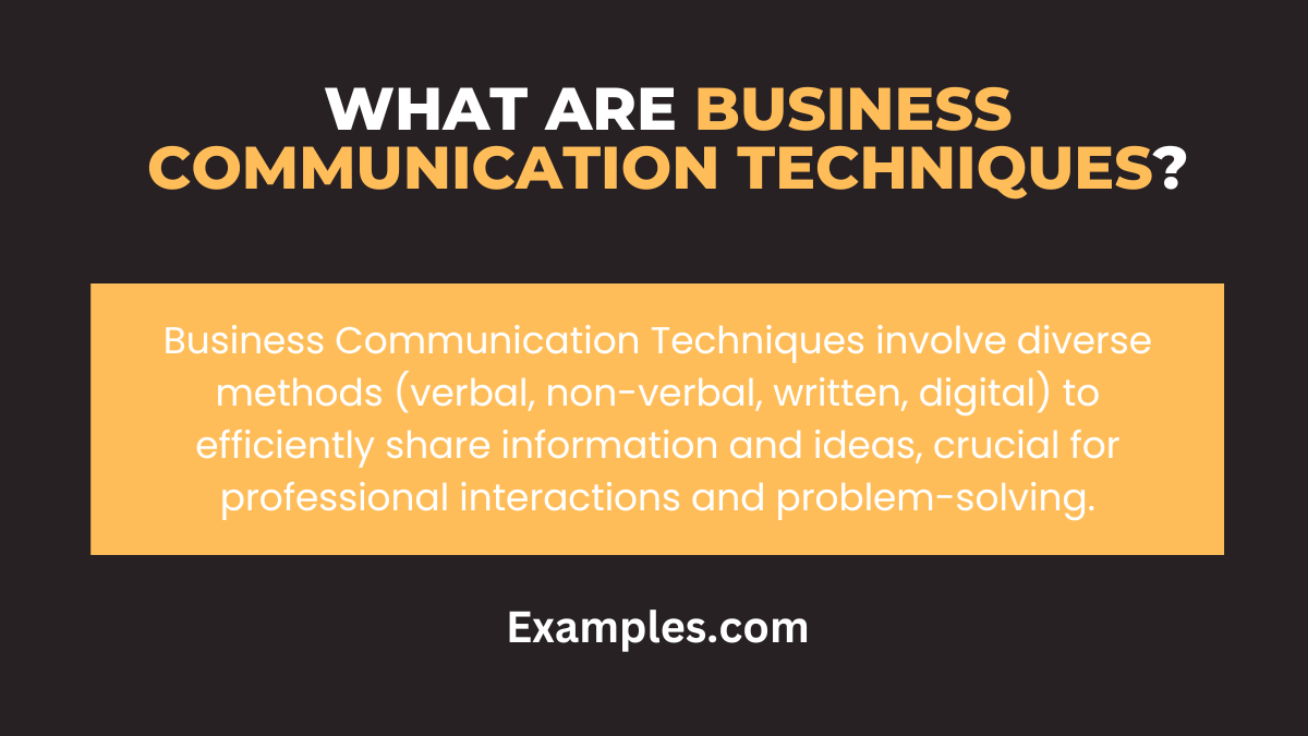 what are business communication techniques
