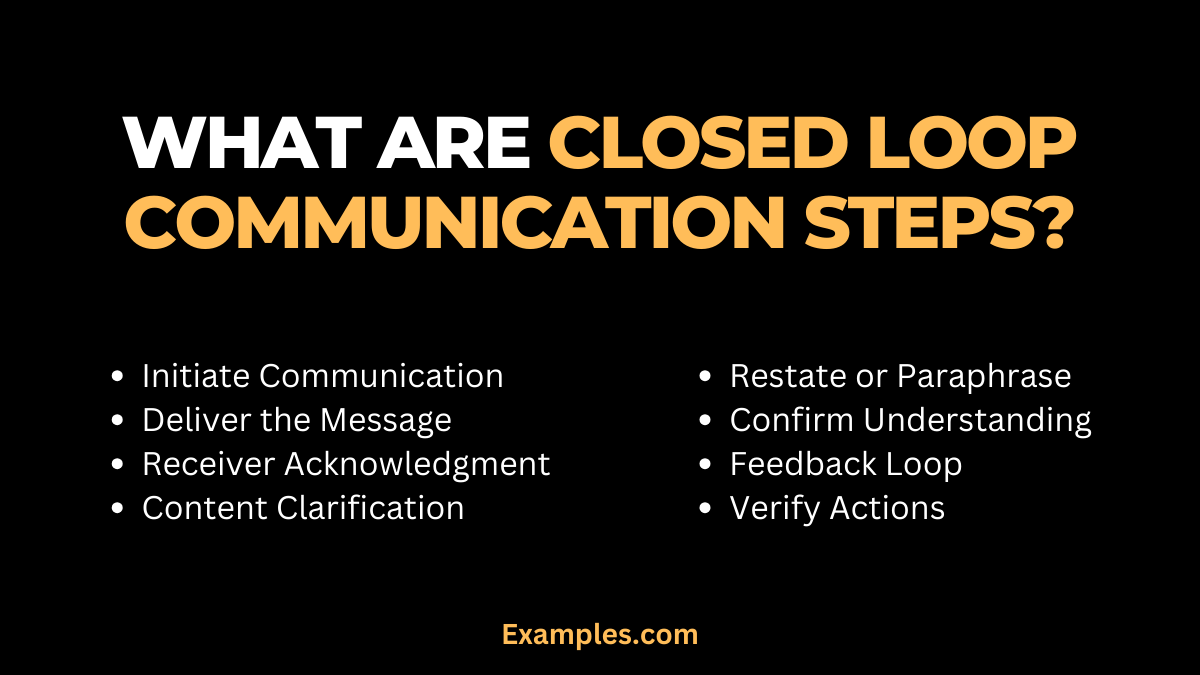 What are Closed Loop Communication Steps