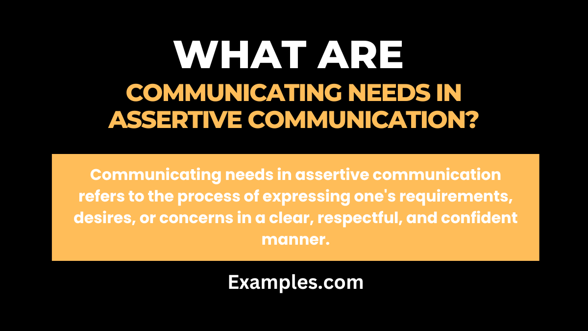what are communicating needs in assertive communication