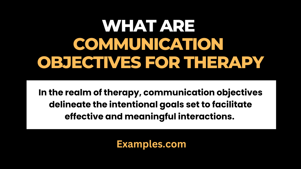 what are communication objectives for therapy