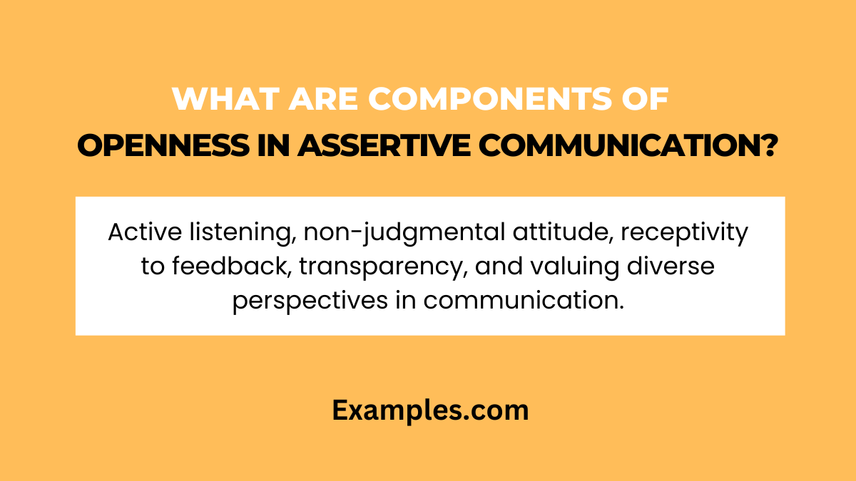 what are components of openness in assertive communication