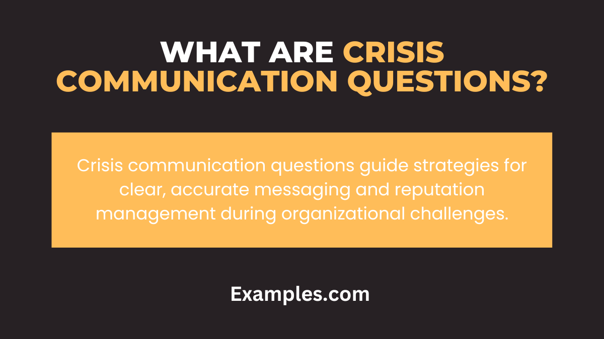 what are crisis communication questions