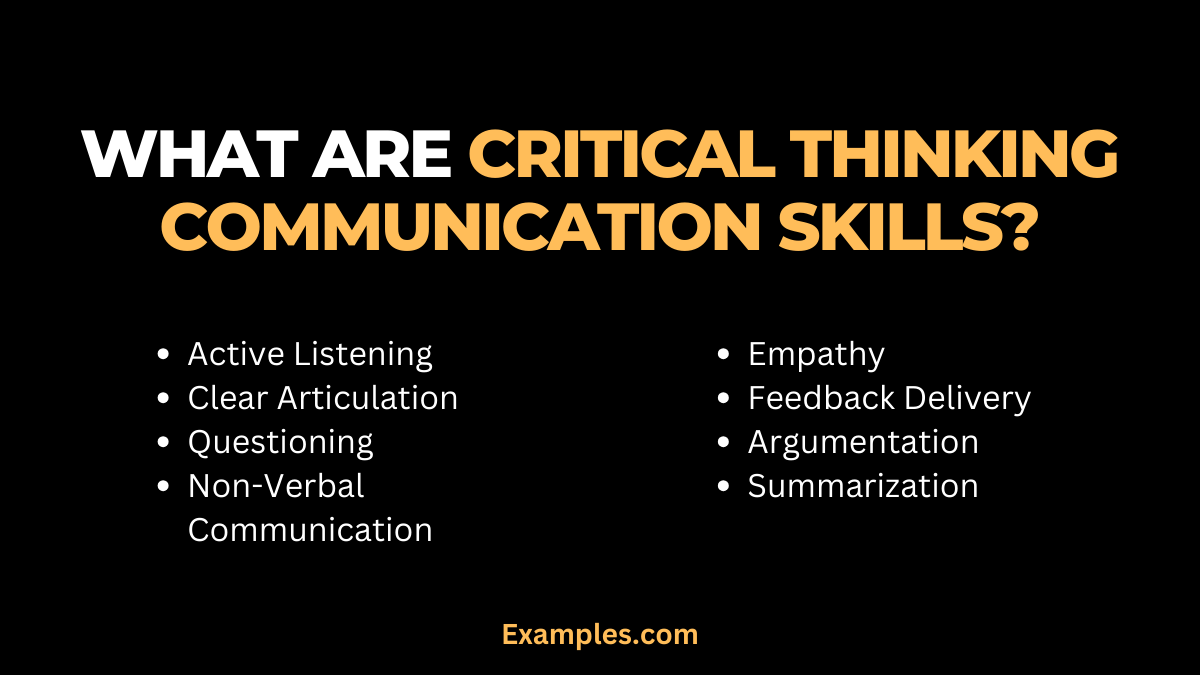 what are critical thinking communication skills