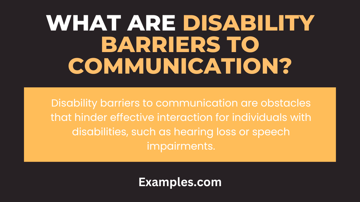 what are disability barriers to communication