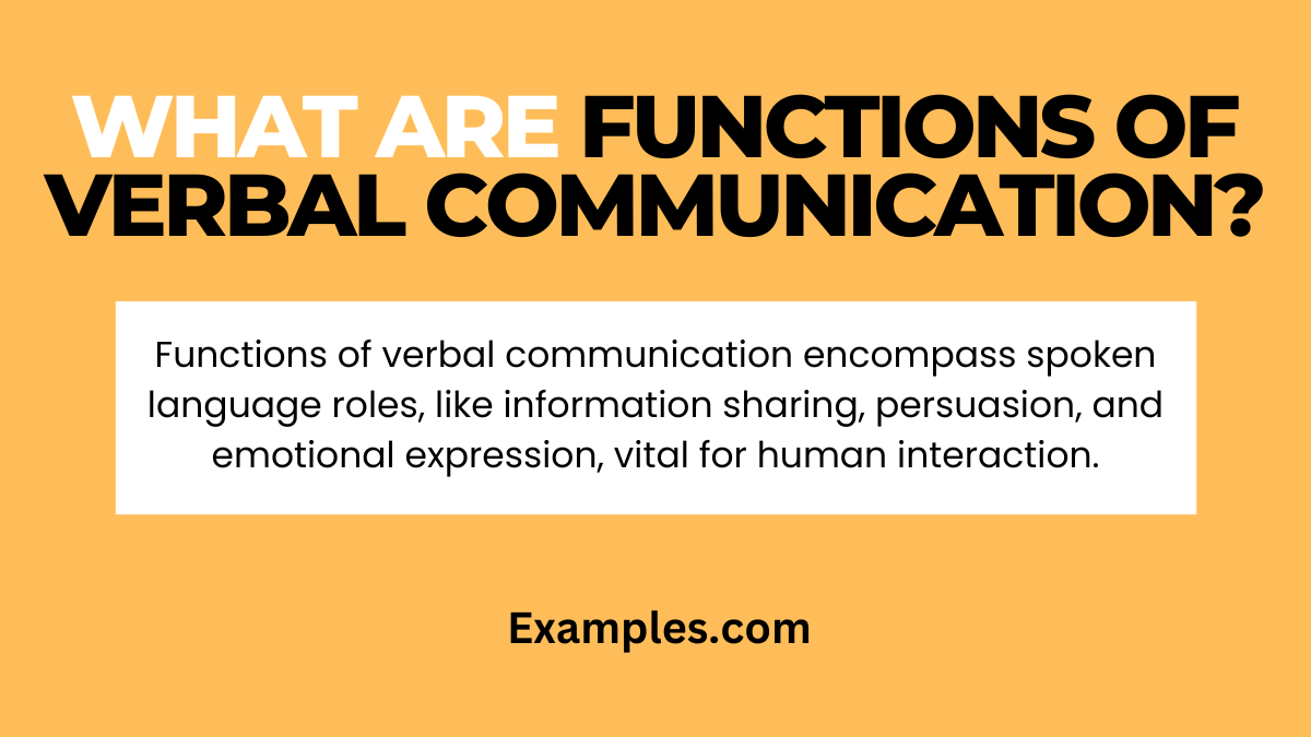 Functions of Verbal Communication Examples, PDF