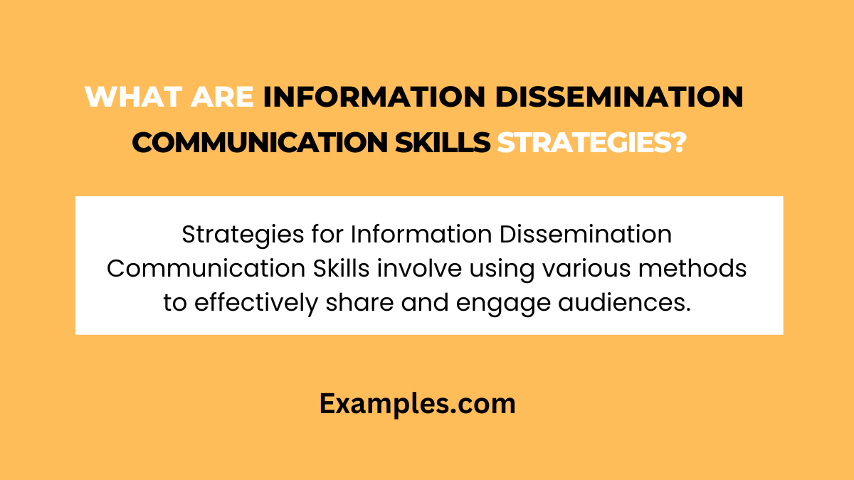 what are information dissemination communication skill strategie