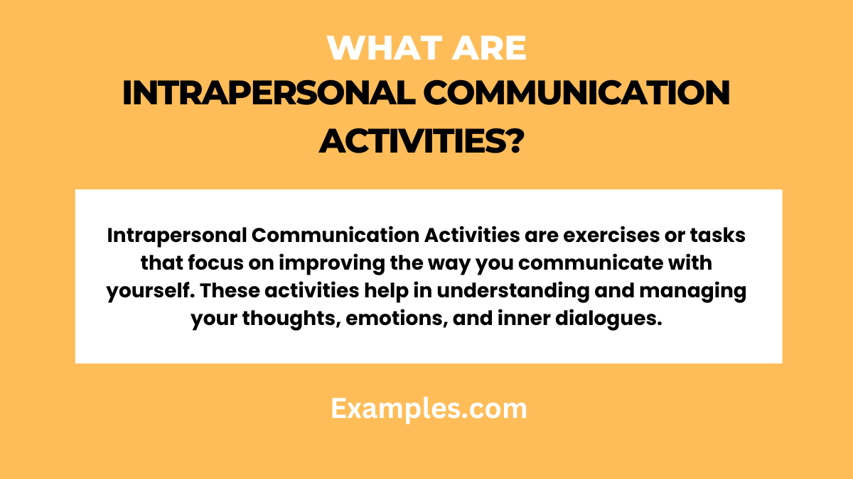 what are intrapersonal communication activities 