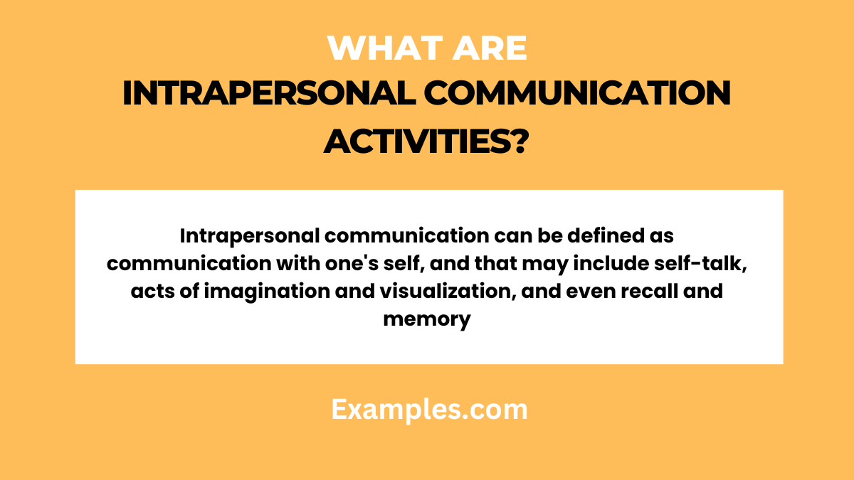 what are intrapersonal communication activities