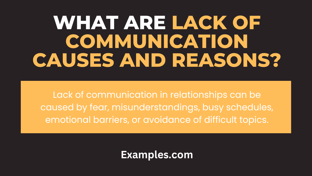 what are lack of communication causes and reasons