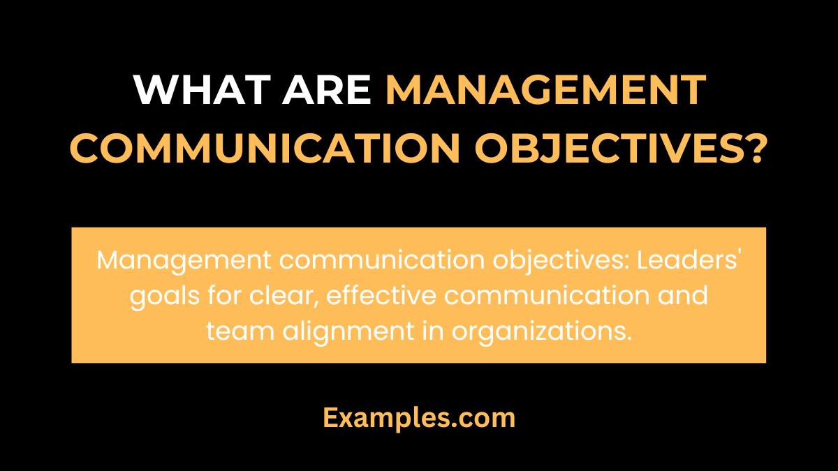 what are management communication objectives