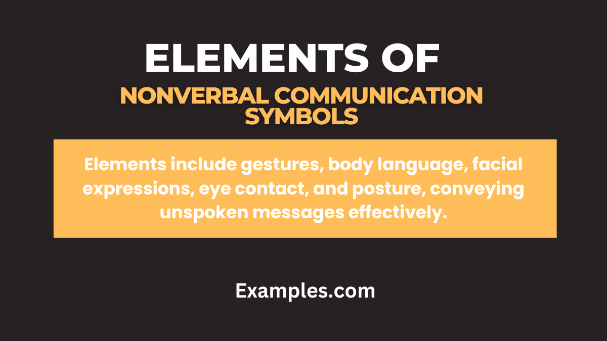 what are nonverbal communication symbols elements
