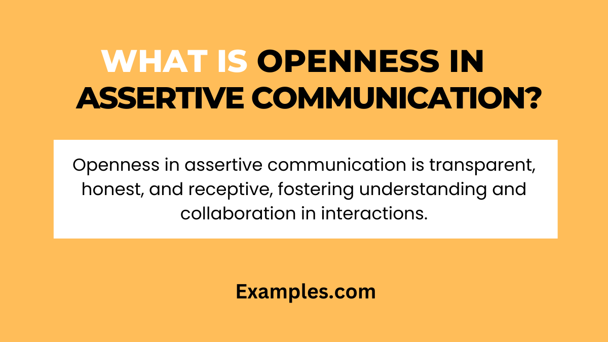 what are openness in assertive communication