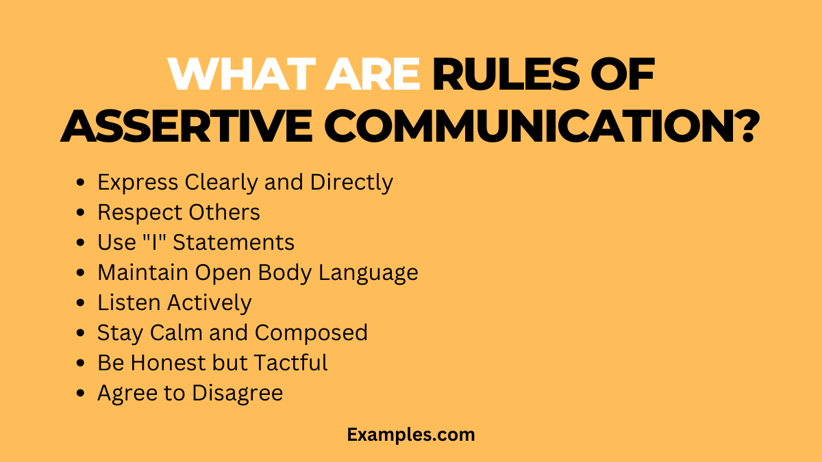 what are rules of assertive communication