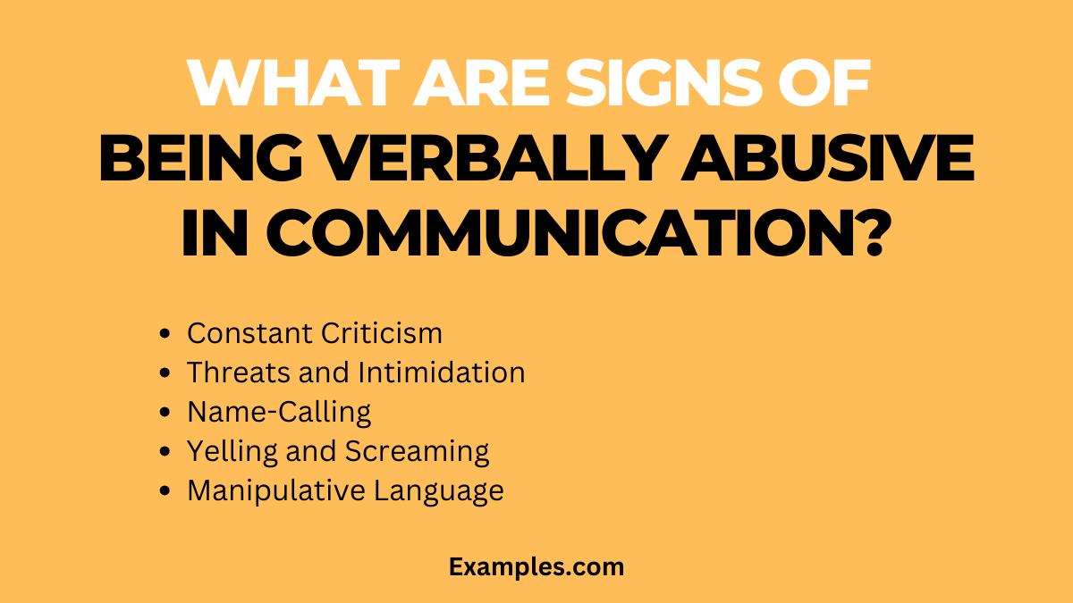 what are signs of being verbally abusive in communication