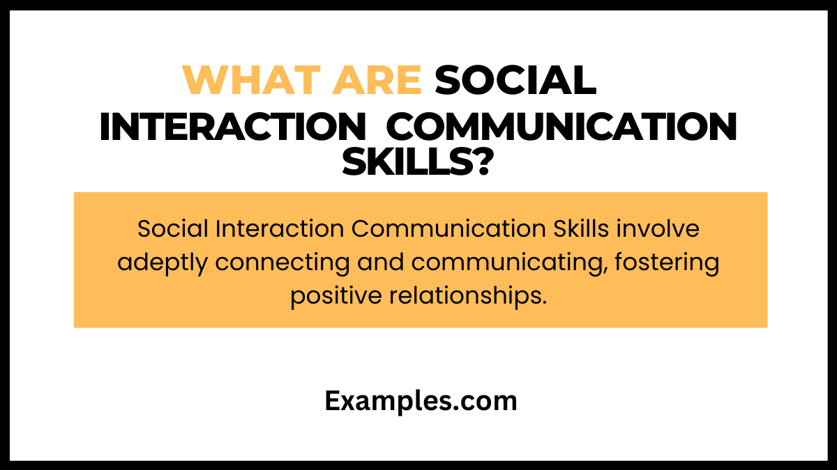what are social interaction communication skills