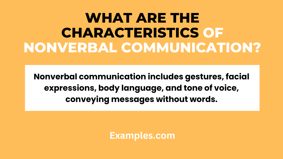 Characteristics of Nonverbal Communication Examples, Pdf