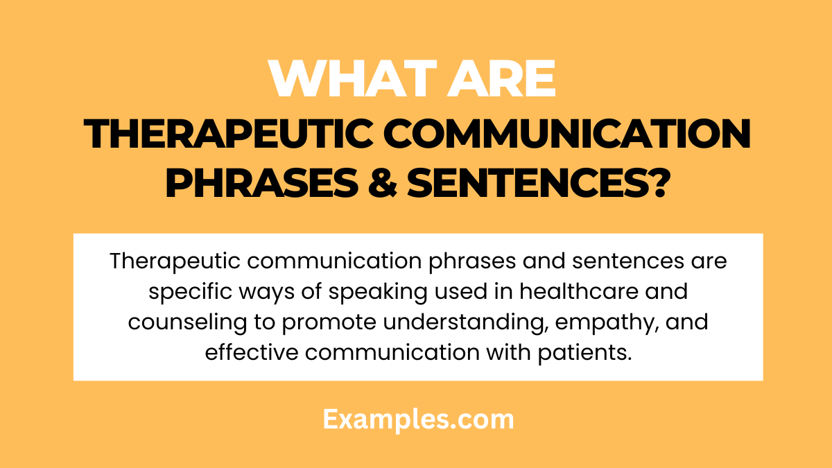 Therapeutic Communication Phrases & Sentences: Examples, PDF