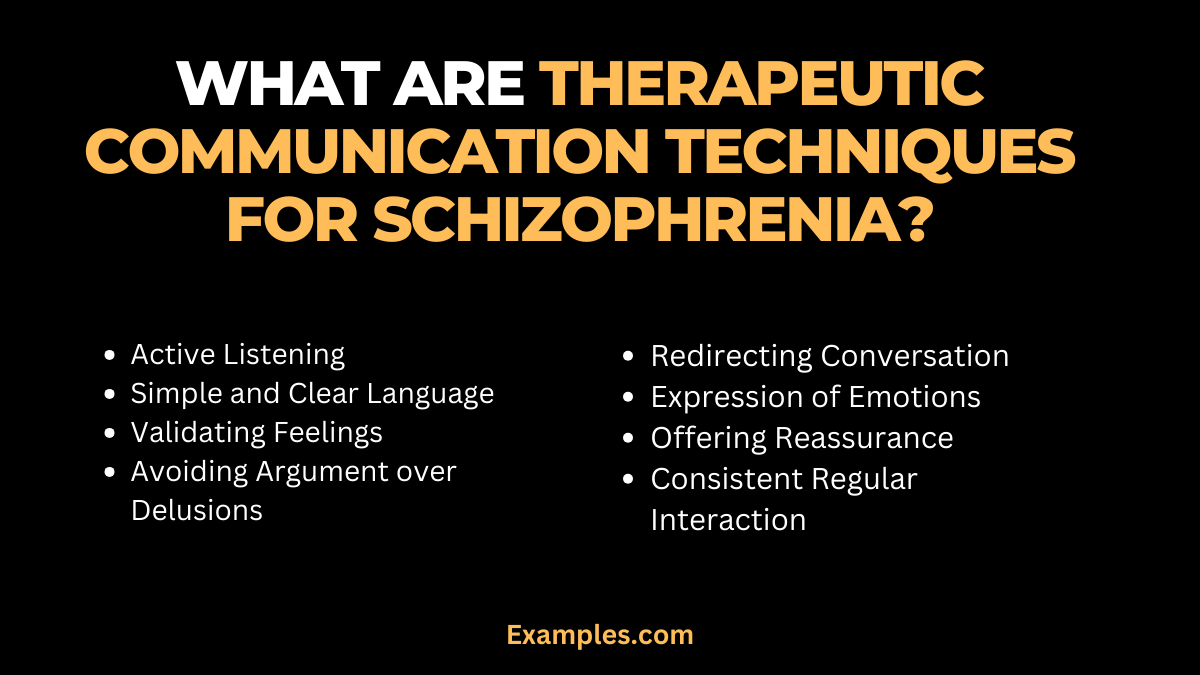 what are therapeutic communication techniques for schizophrenia