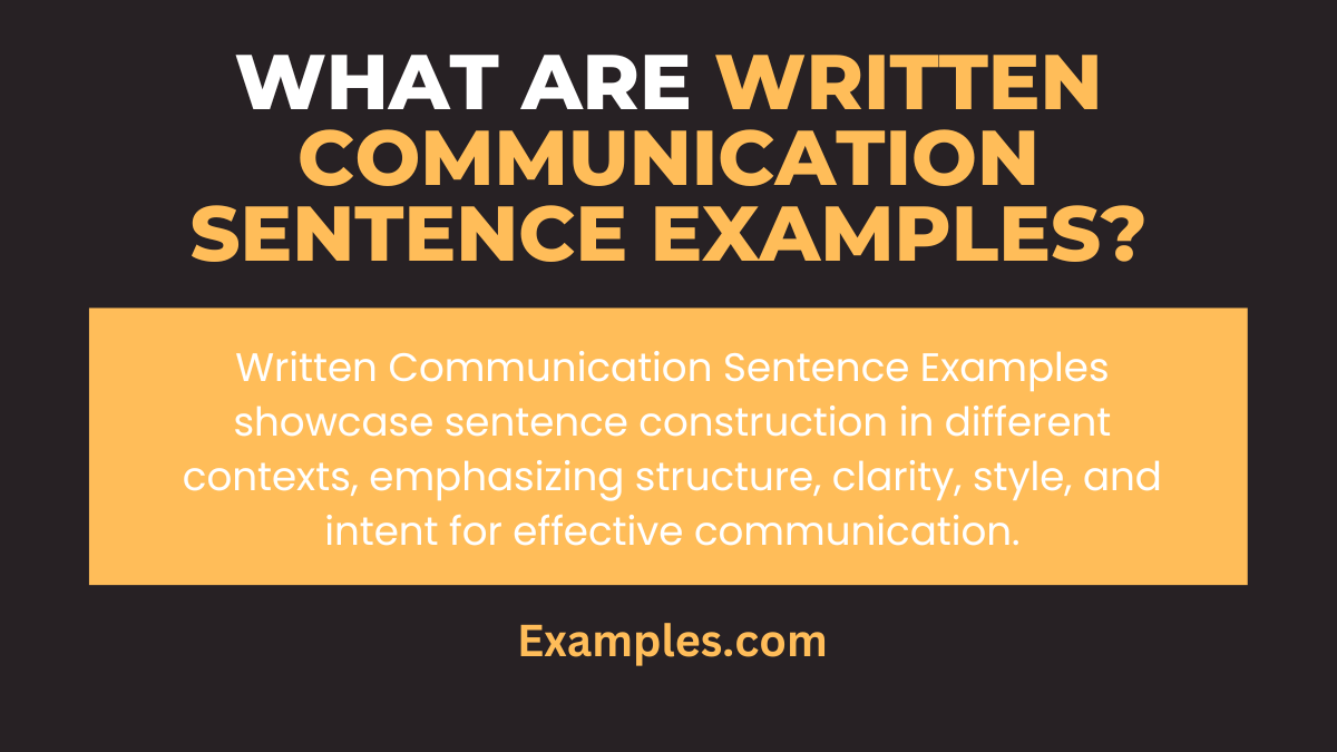 what are written communication sentence examples