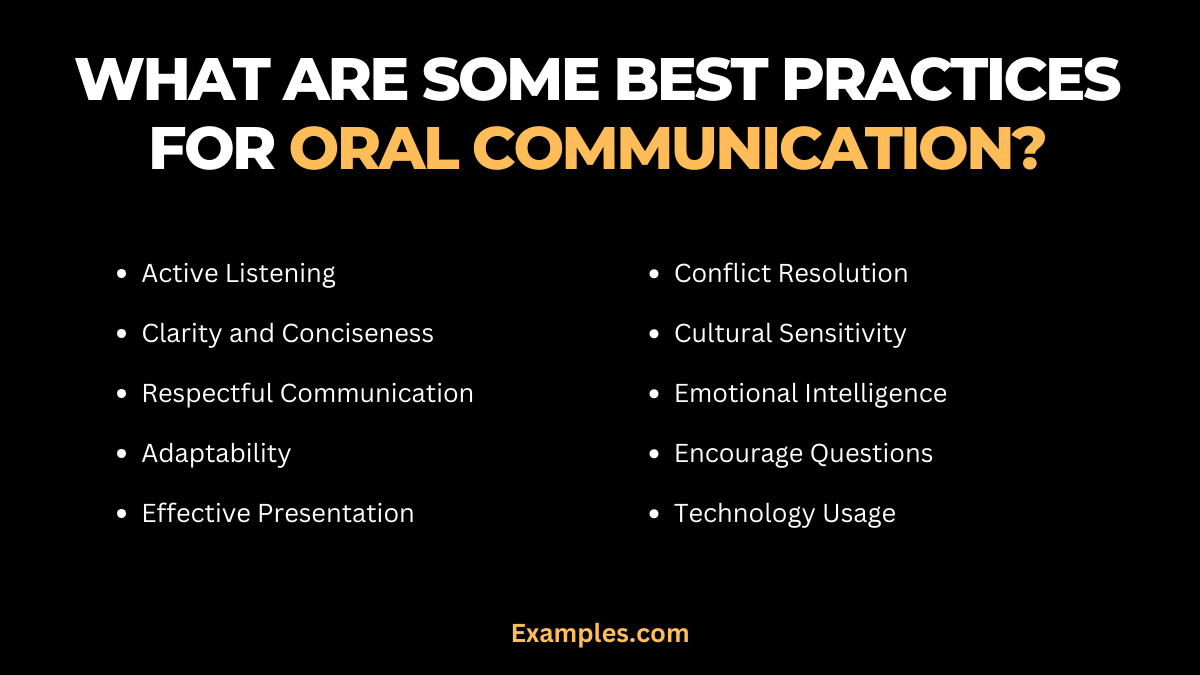 what are some best practices for oral communication 11