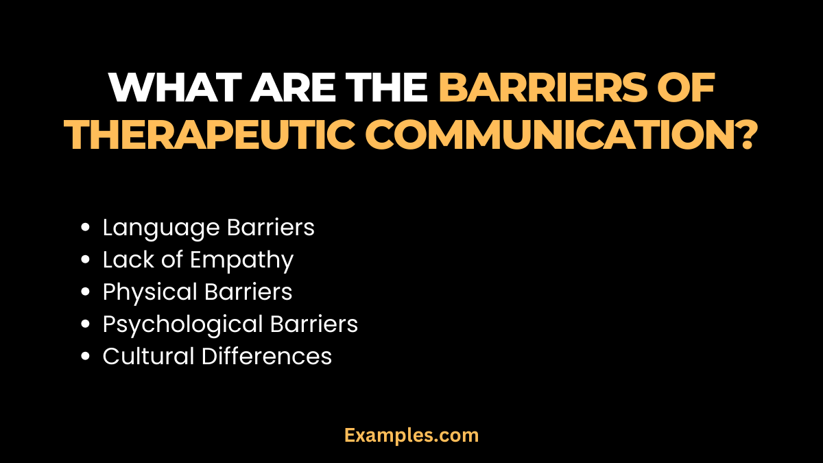 what are the barriers of therapeutic communication